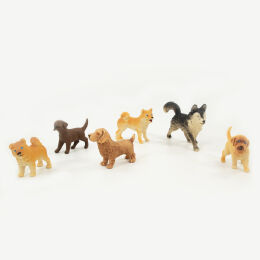 Zestaw 6 sztuk figurek psów różnych ras
