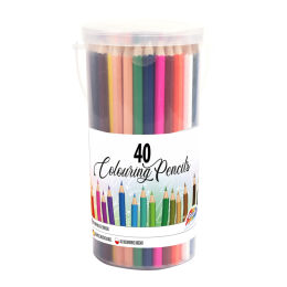 40 kolorowych kredek w wiaderku